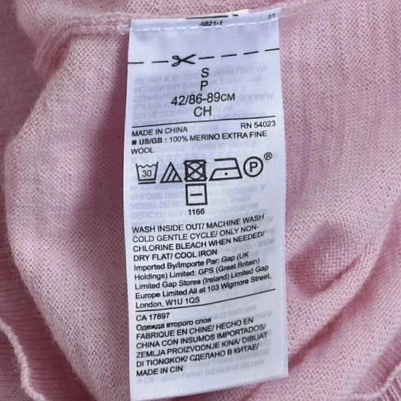 Banana Republic Merino Wool Short Sleeve  Sweater Lightweight Pink Size Small - Picture 9 of 9